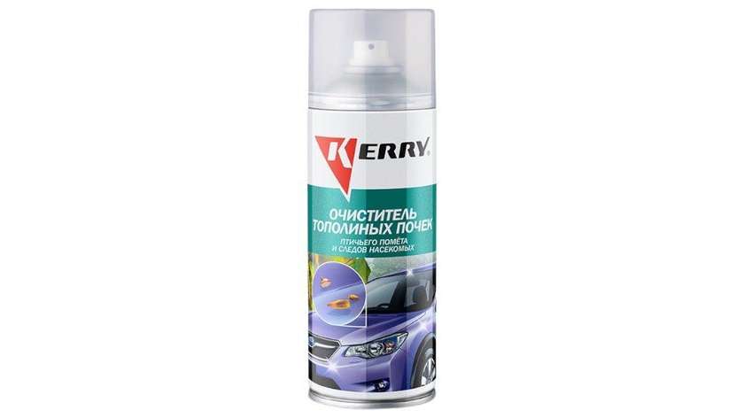 Aerosol solution for removing traces of alder buds, birds and insects