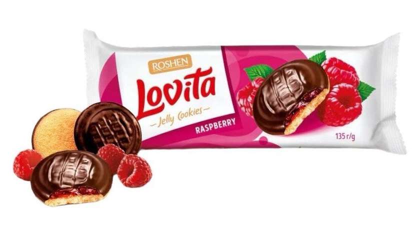Lovita Roshen Jelly Cookies Raspberry Flavor 135 gr