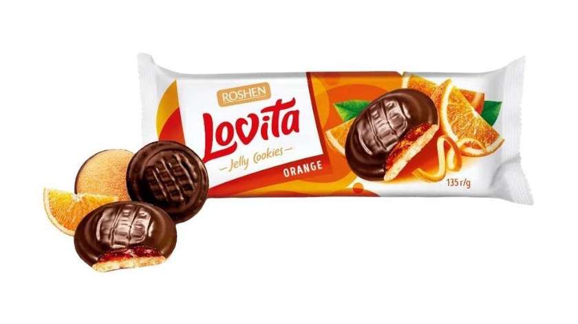 Lovita Roshen Jelly Cookies, Orange Flavor 135g