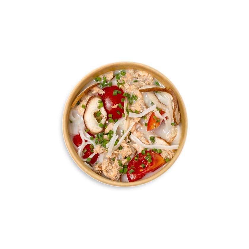 Salmon Soup with Rice Noodles and Shiitake Mushrooms (400ml)