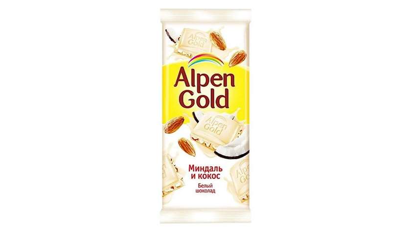 Alpen Gold White Chocolate with Coconut and Almond 85g