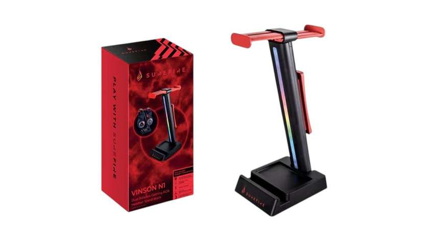 SureFire Vinson N1 Dual Balance Gaming RGB Headset Stand Black
