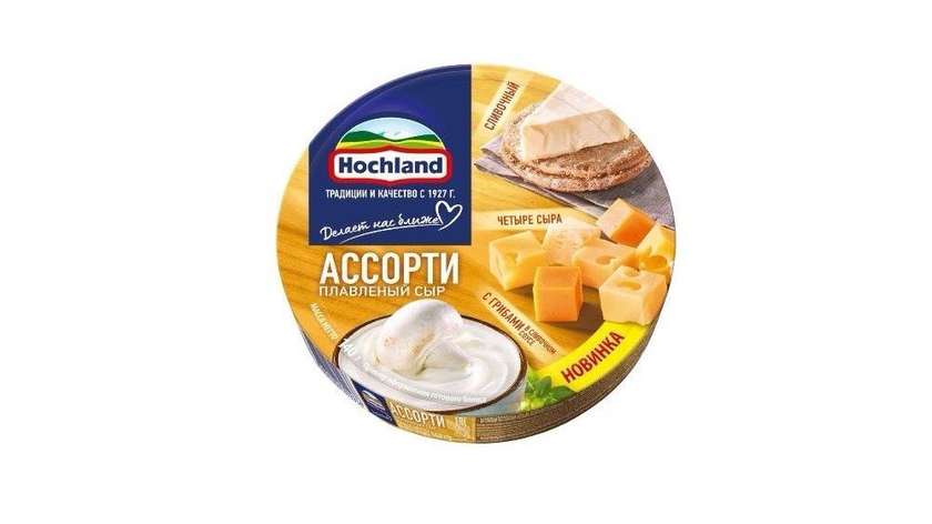 Hochland Processed Cheese Assortment 4 Cheeses in Mushroom Sauce 140g