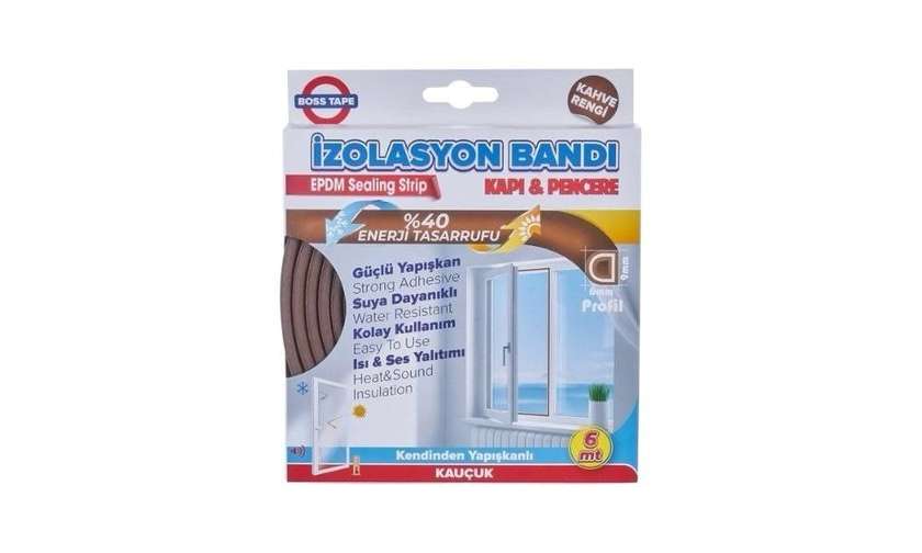 Boss Tape Window Sealing Tape D-Profile 9mmx6mm Brown