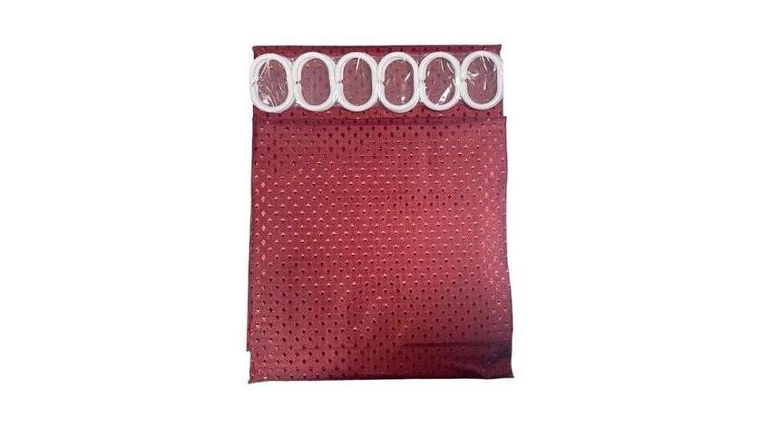 Shower Curtain with Hangers 1 pc 1.8m*1.8m (Bordeaux)