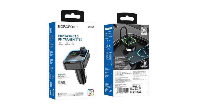 Borofone PD20W+QC3.0 FM Transmitter BC53
