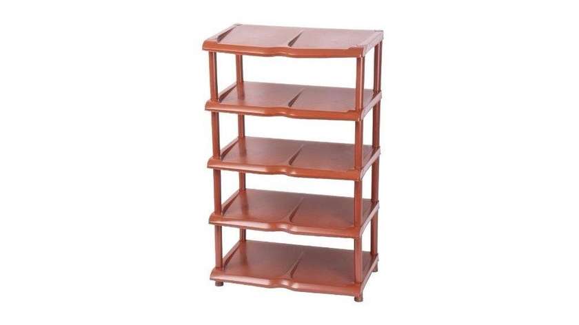 Plastic Shelf Brown 5-Tier