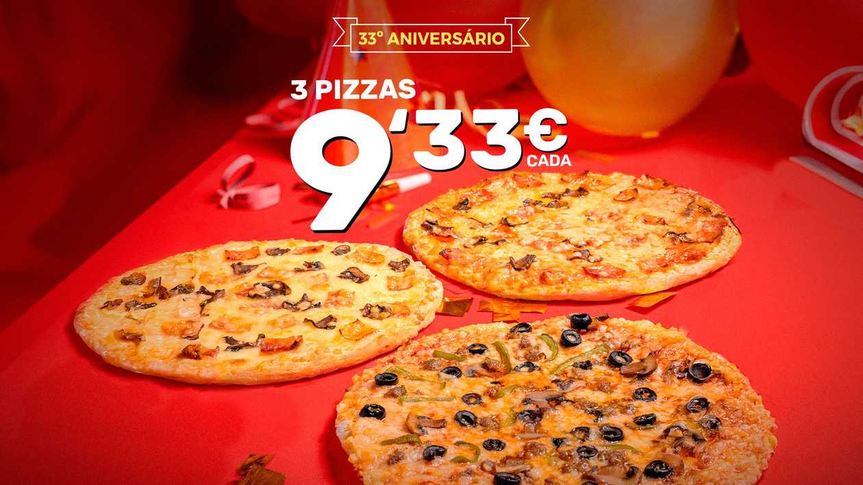 3 Medium Pizzas