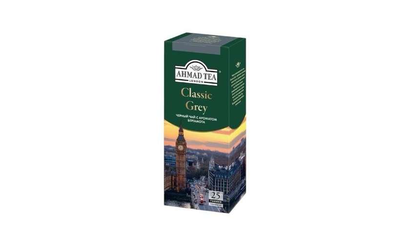 Ahmad Tea Classic Grey Black Tea with Light Bergamot Aroma 25 bags
