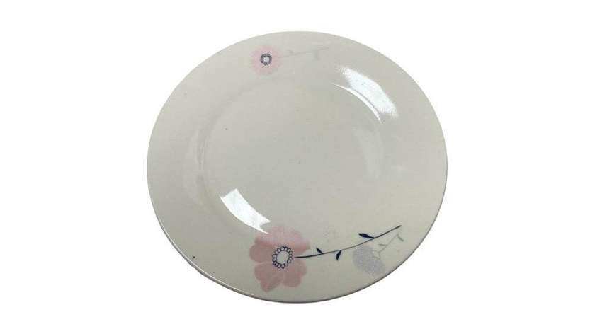 Small White Plate (with Flower) 1 pc