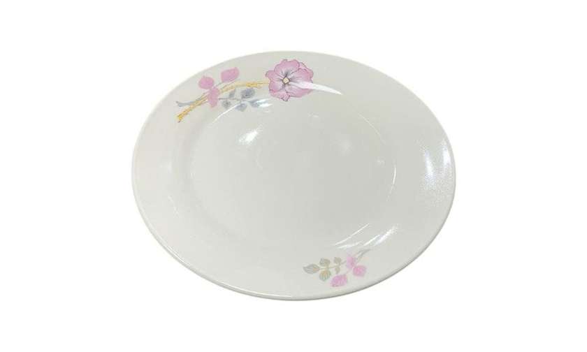 Large Plate with Pink Flower, 1 piece