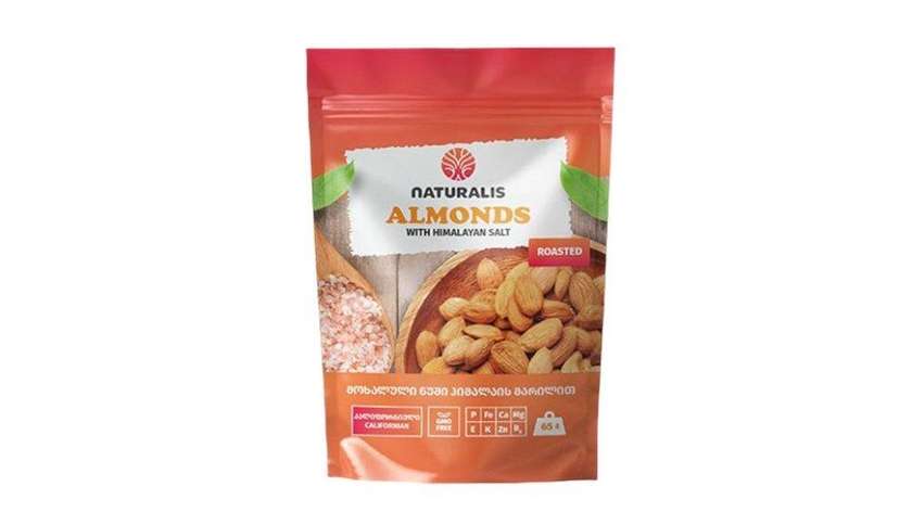Naturalis Almonds Roasted Almonds with Himalayan Salt 65g