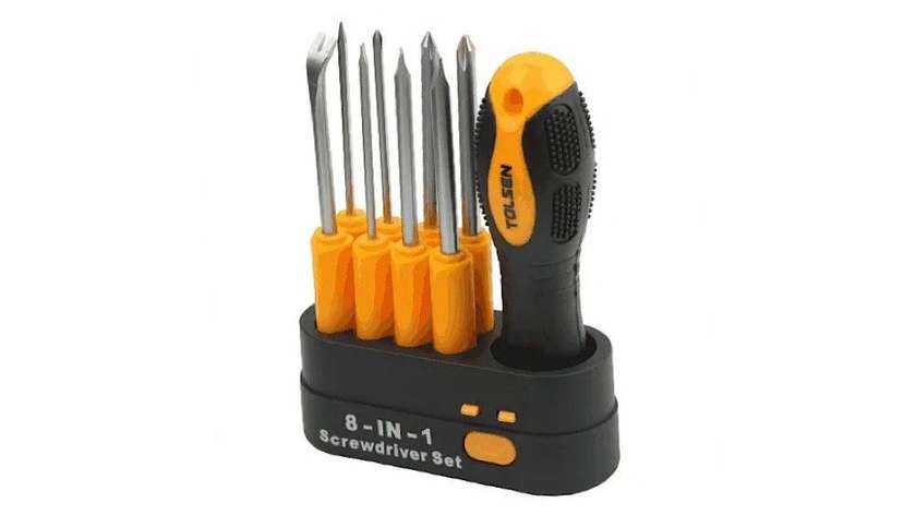 TOLSEN TOL187-20039 Screwdriver with Spare Bits 9 pcs