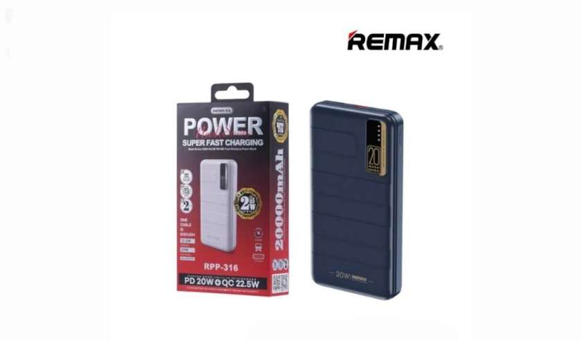 REMAX RPP-316 Noah Series 20000mAh Fast Charging Power Bank Blue