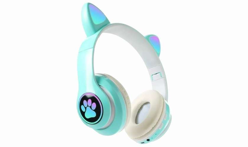 Cute Ears Glowing Wireless Bluetooth Headset STN-28 Green