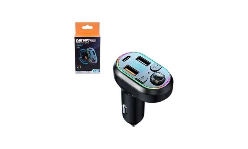 Car MP3 Player with USB-C, 5V 3.1A, Type-C, U Disk, MP3, WAV
