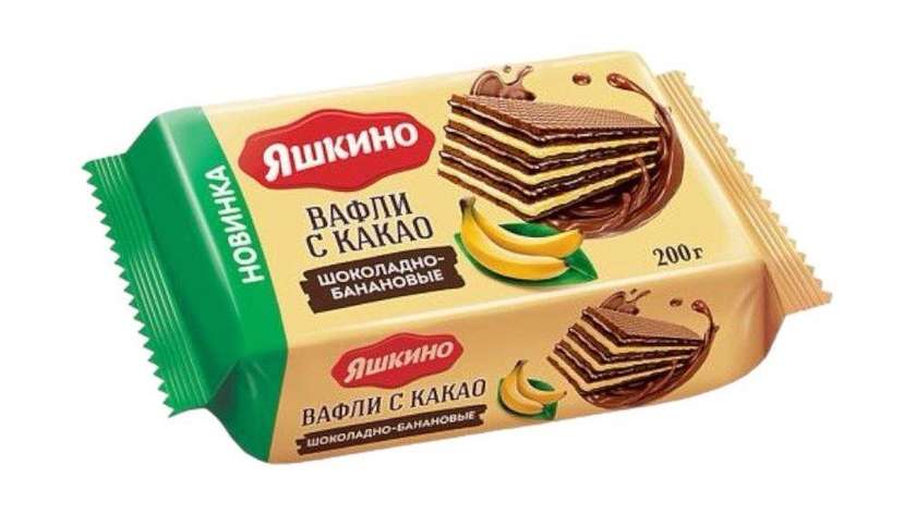 Yashkino Cocoa Waffle with Chocolate and Banana 200g