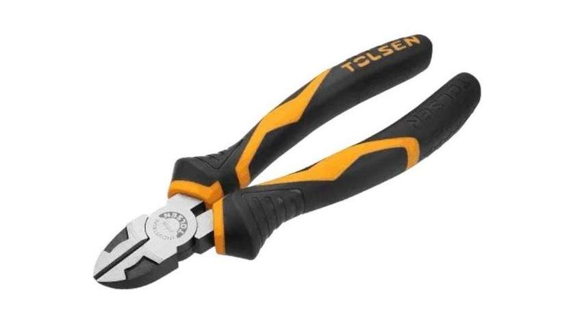 Tolsen tol386-10018 Flat Nose Pliers with Metal Rubber Handle 160mm 6"