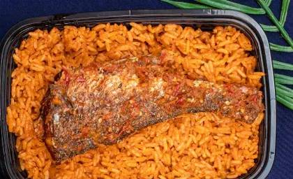 Fried Rice or Jollof and Fish