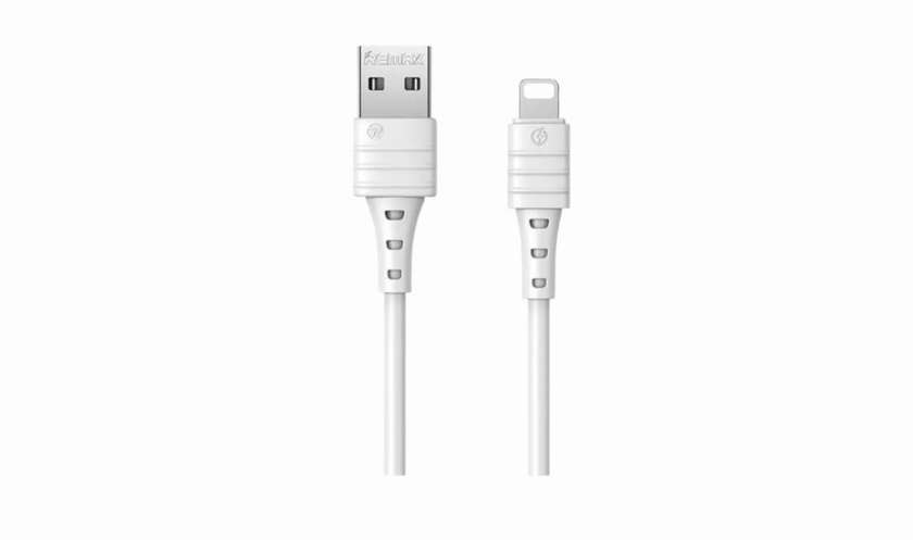 REMAX RC-179i ZERON SERIES ELASTIC TPE 2.4A FAST CHARGING DATA CABLE FOR IPHONE თეთრი