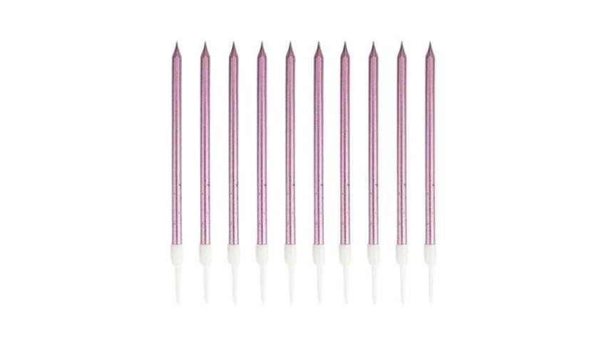 Lilac Festive Candles, 10 Pieces