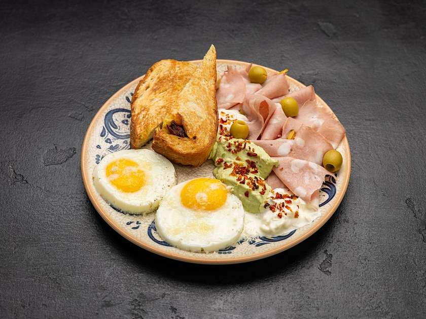 Big Breakfast with Mortadella and Stracciatella