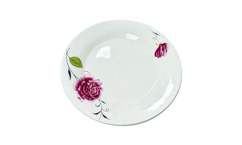 Large Plate with Pink Flower