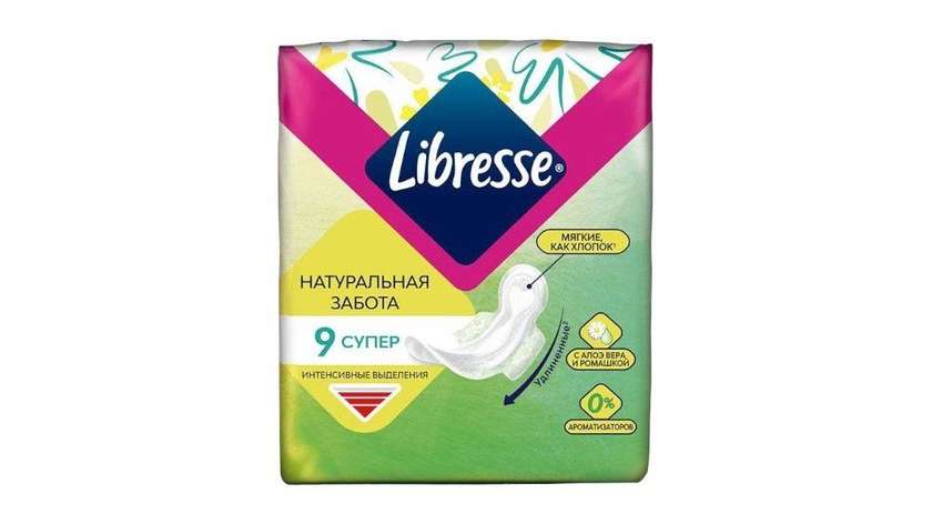 Libresse Super Sanitary Pads, 3 Drops, 9 Count