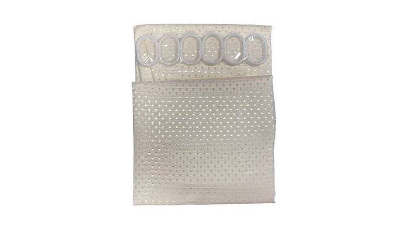 Shower Curtain with Hanger 1pc 1.8m*1.8m (Beige)