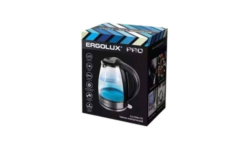 Ergolux 1.8L Glass Electric Kettle