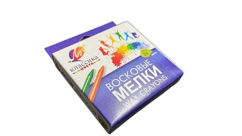 Wax Crayons, Round, 24 Colors