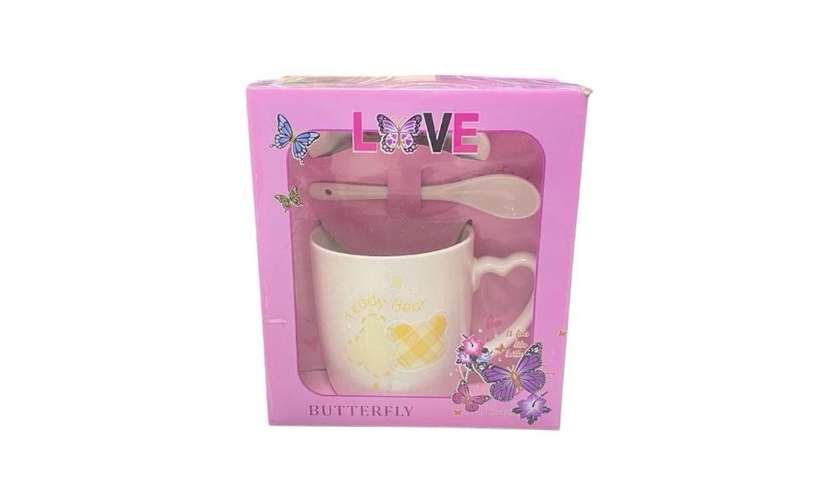 Yellow Teddy Bear Mug With Spoon