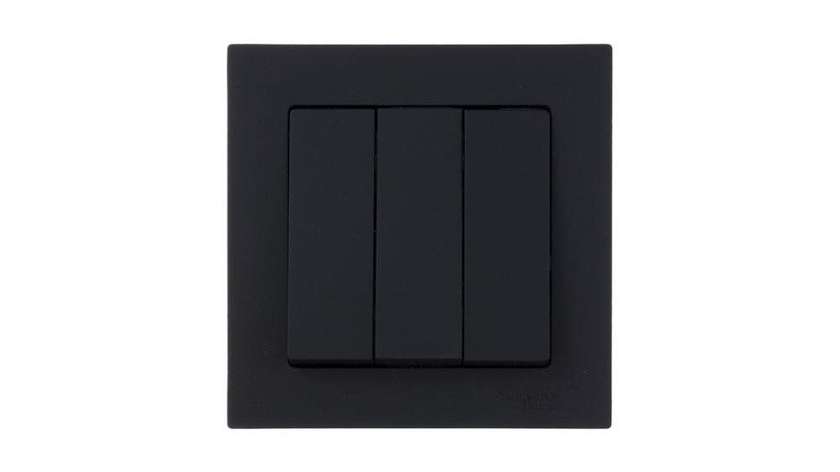 Almera 3-Key Switch Black 10A 250V