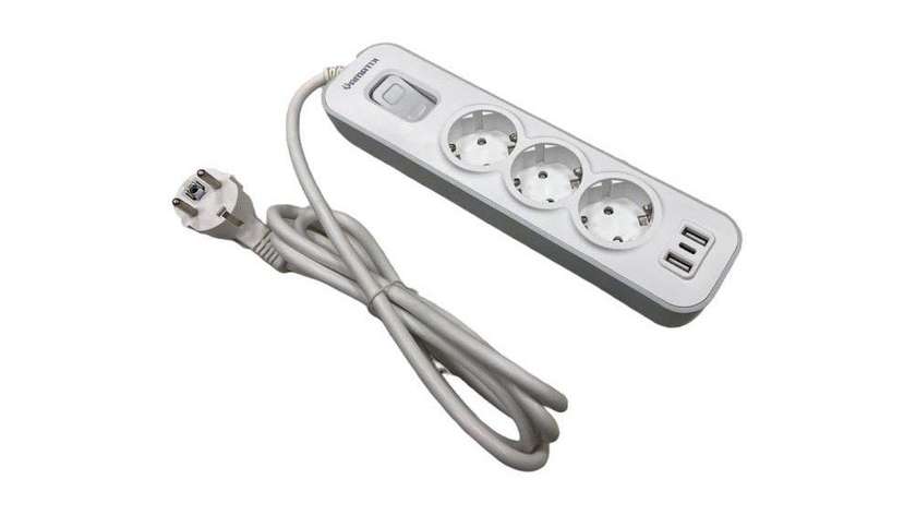 Yamatik 3 Power Socket 2USB 1Type-C Max 4000W 16A 2m
