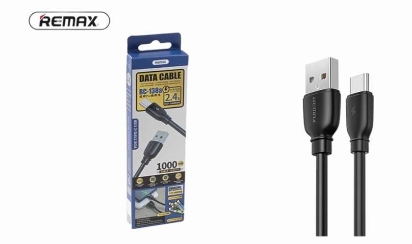 REMAX RC-138a USB to Type-C Charging Data Cable (Black)