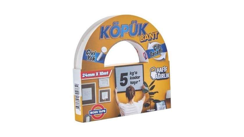 Boss Tape Double Sided Foam Tape 24mm x 10m 5kg Strength