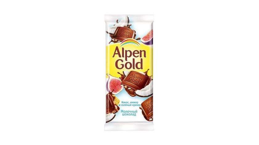 Alpen Gold Milk Chocolate with Figs, Coconut and Salted Crackers 85g