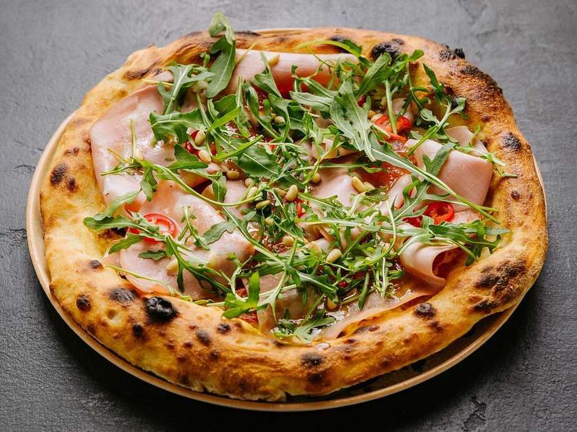 Pizza with Mortadella, Chili and Apricot Jam