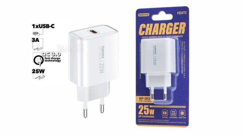 REMAX RP-U137 Kiddy Series 25W Fast Charger (1PD) - White