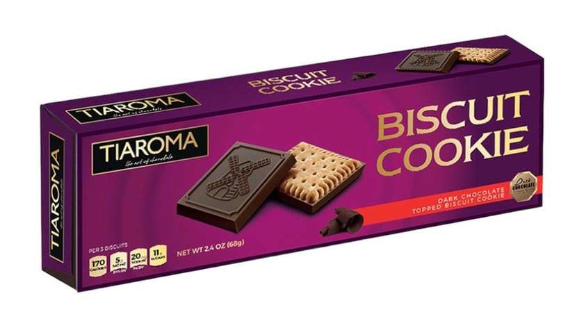 Tiaroma Biscuit Cookie 68gr Dark Chocolate