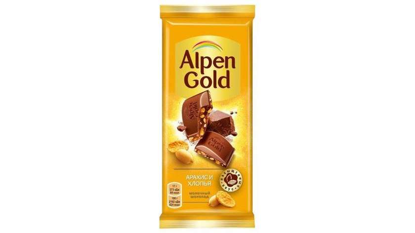 Alpen Gold Milk Chocolate with Peanuts and Corn Flakes 85g