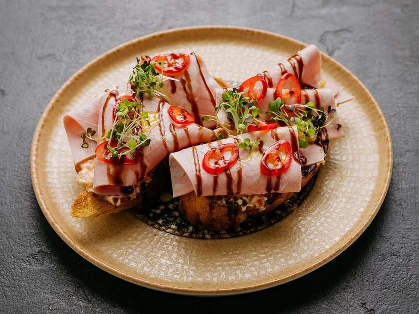 Crostini with Mortadella and Chili