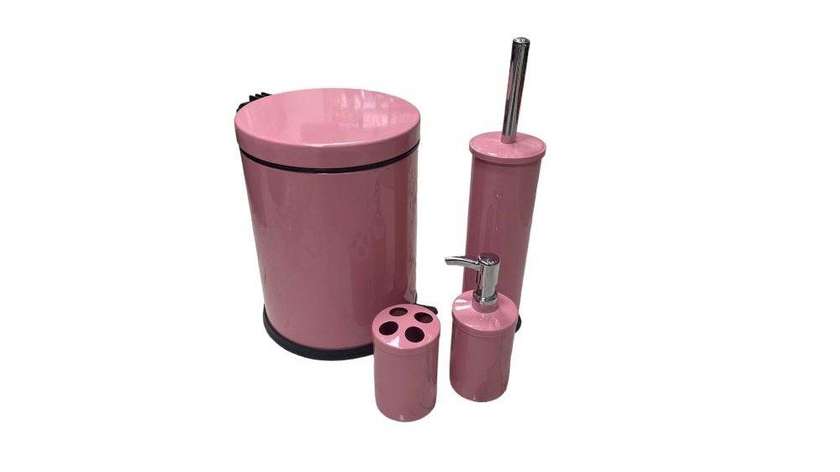 Pink bathroom accessories