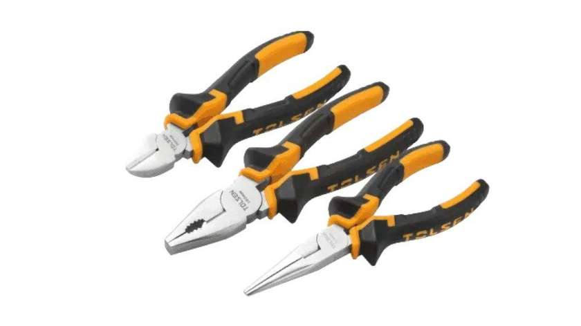 TOLSEN TOL738-10400 Flat Nose Pliers Set, 3 Pieces