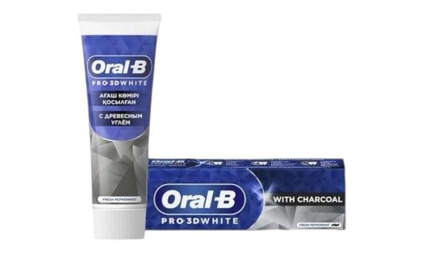 Oral-B Pro-3D White Toothpaste, Menthol and Charcoal, 75ml