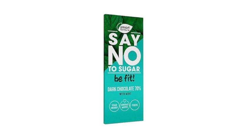 Say no to sugar, bitter chocolate with mint flavor, sugar-free, 90 g