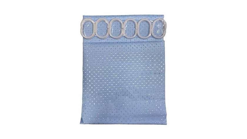 Shower Curtain with Hooks 1 piece 1.8m*1.8m (Light Blue)