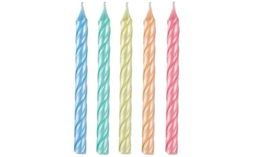 Festive Candles 12 Pieces Silver
