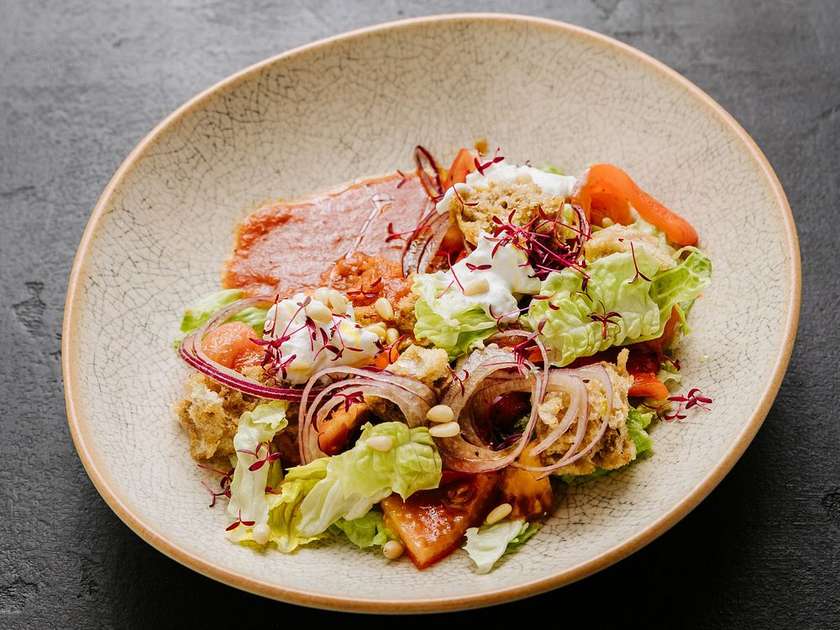Panzanella with Stracciatella and Soaked Bread