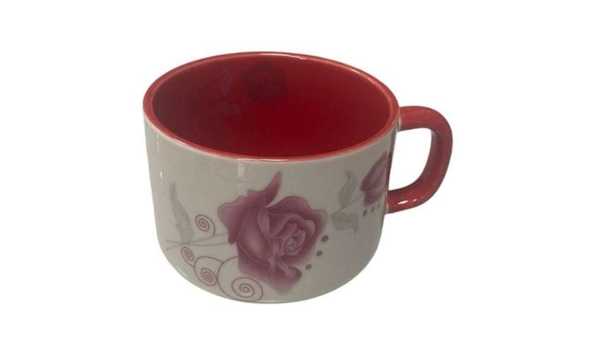 Glass with Rose Painting